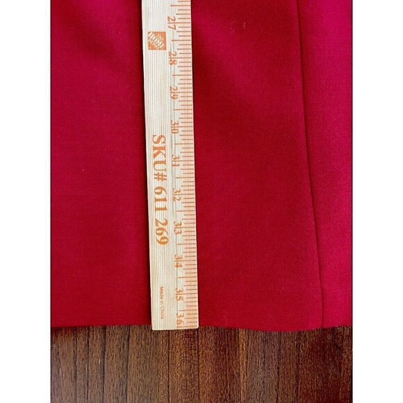Talbots Red Sheath Dress Size 12P 100% Wool Knee Length Zip Up Back - Picture 7 of 9